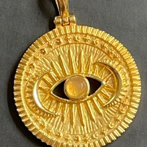 Awe inspired cosmic eye pendant opal